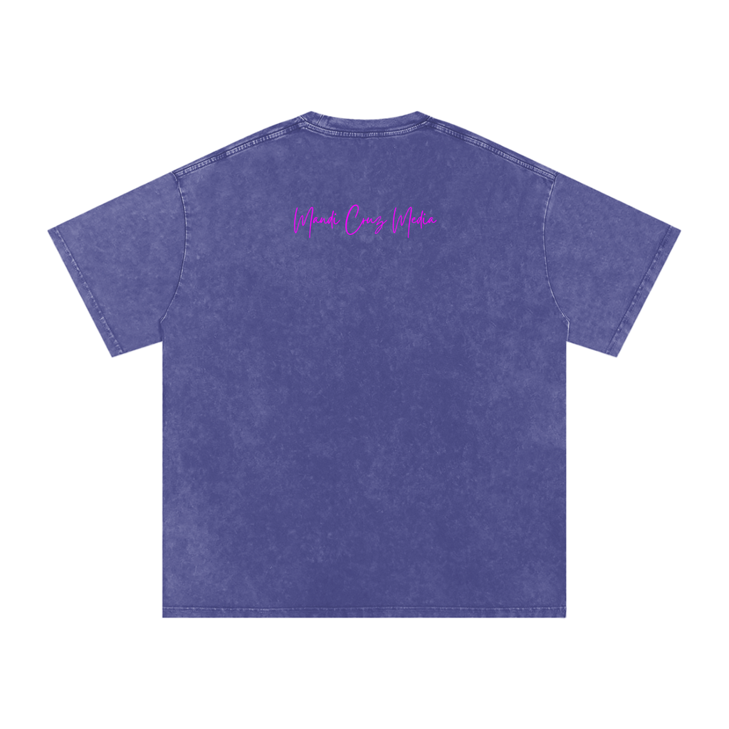 Science Meets Stardust Oversized Acid Wash Tee | Mandi Cruz Media
