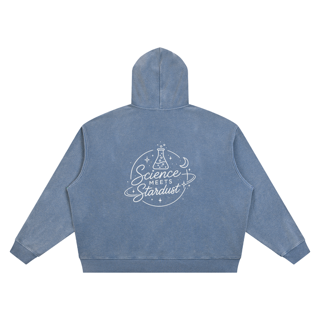 Unisex Vintage Wash Waffle Boxy Hoodie