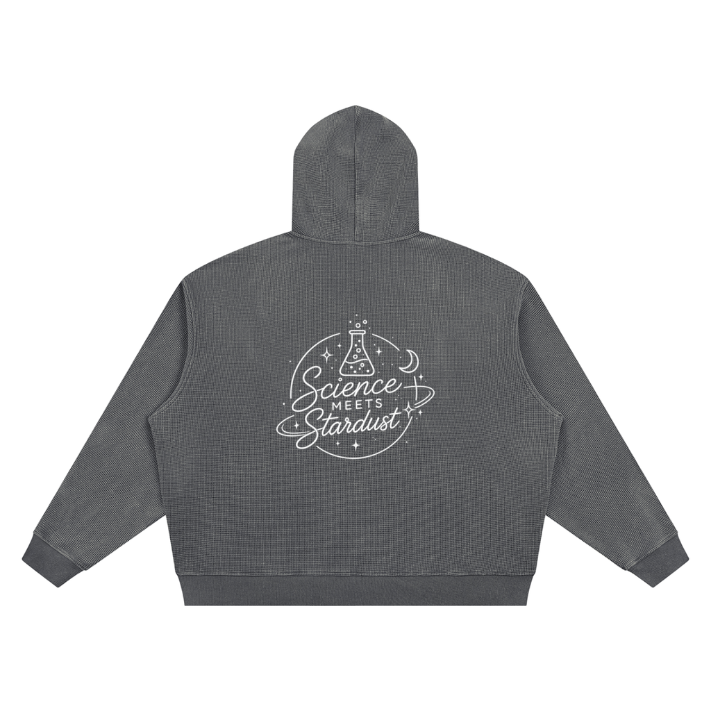 Unisex Vintage Wash Waffle Boxy Hoodie