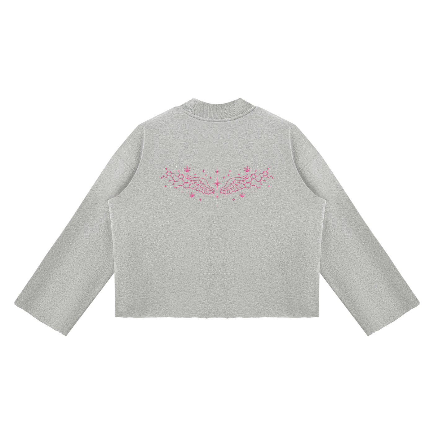 Unisex Mock Neck Raw Edge Boxy Sweatshirt