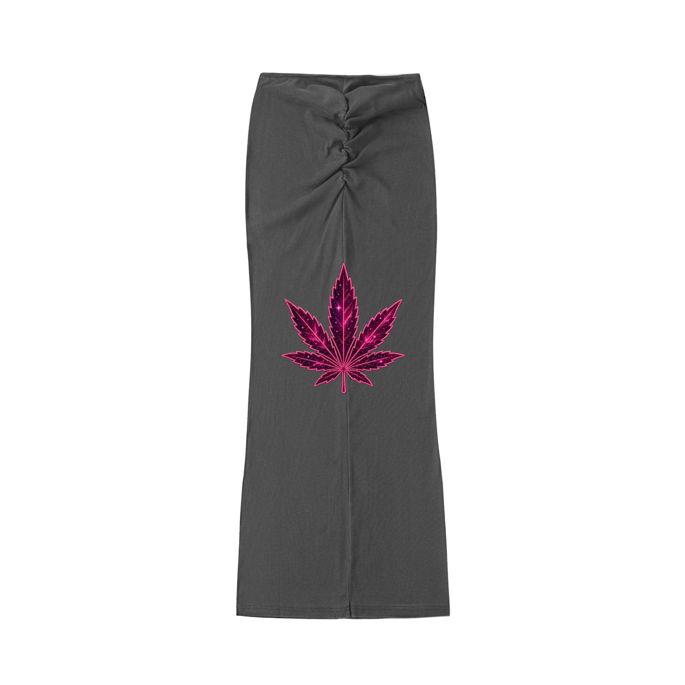 Cosmic Pink Leaf Washed Drawstring Maxi Skirt