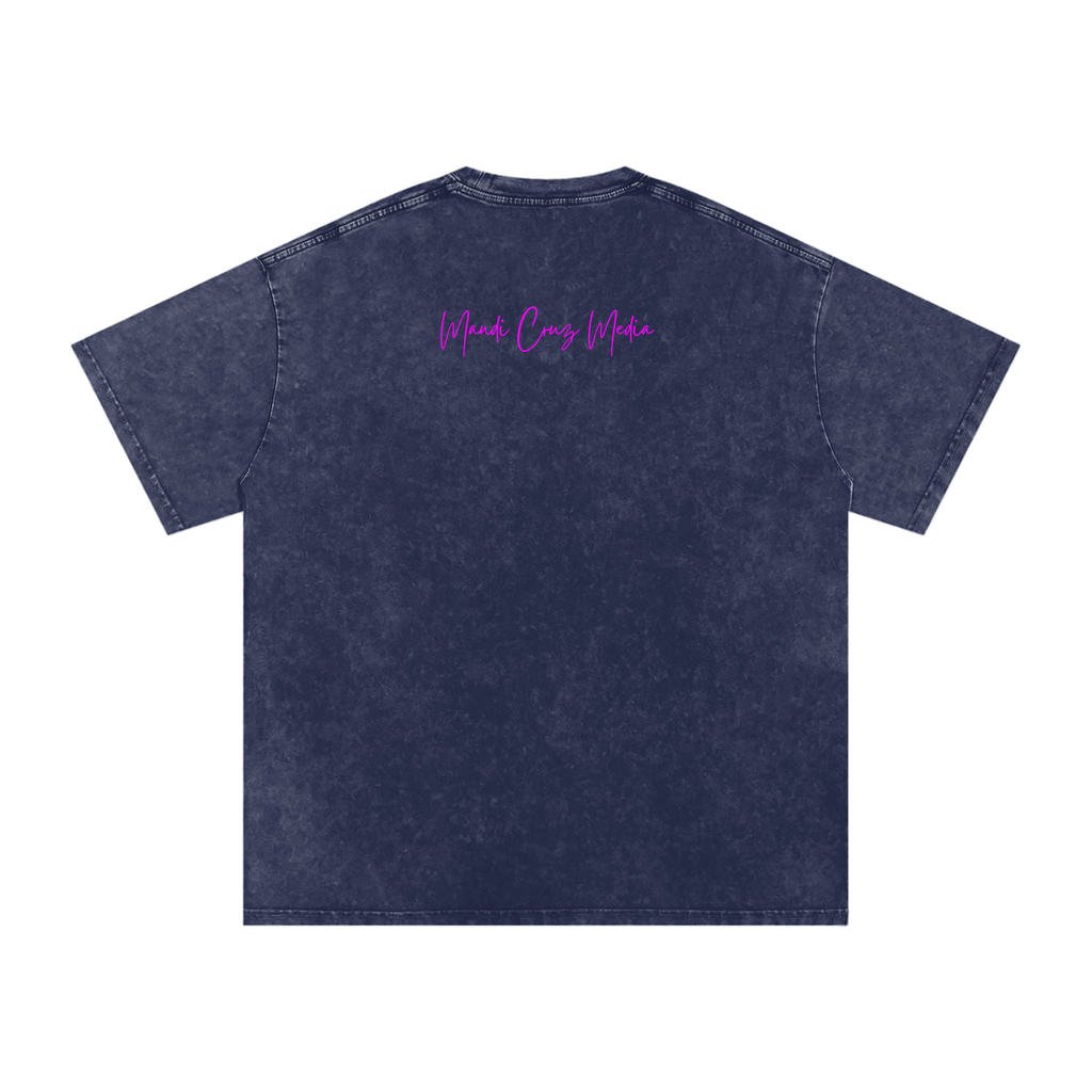 Science Meets Stardust Oversized Acid Wash Tee | Mandi Cruz Media
