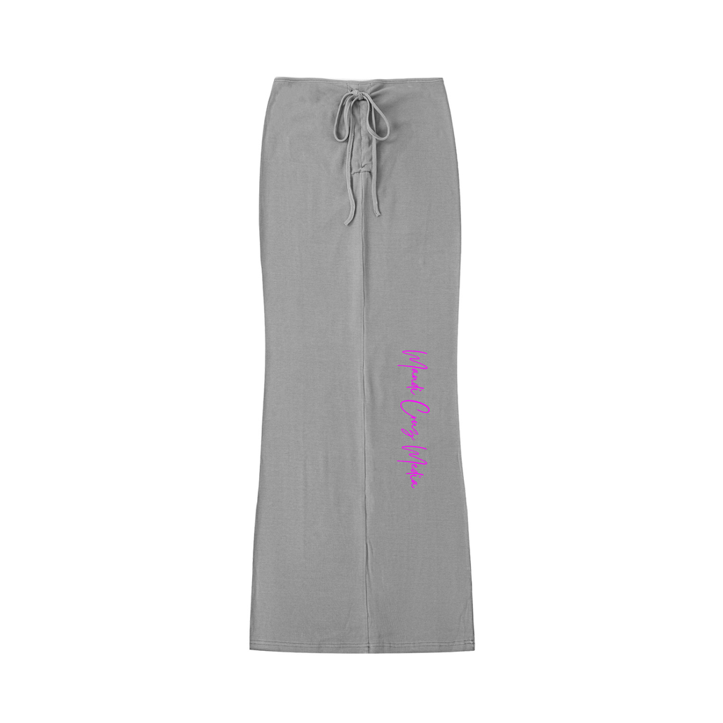 Cosmic Pink Leaf Washed Drawstring Maxi Skirt
