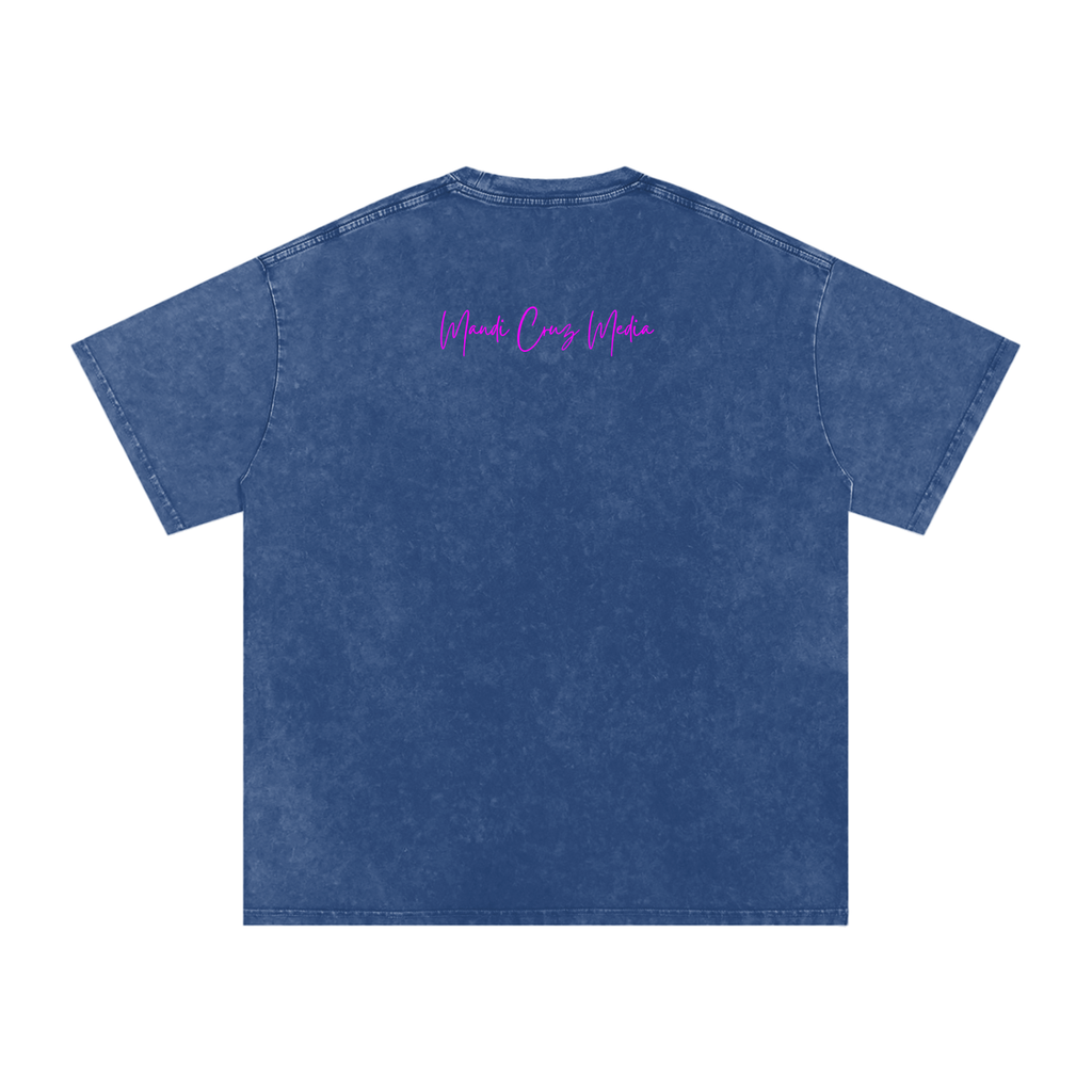 Science Meets Stardust Oversized Acid Wash Tee | Mandi Cruz Media