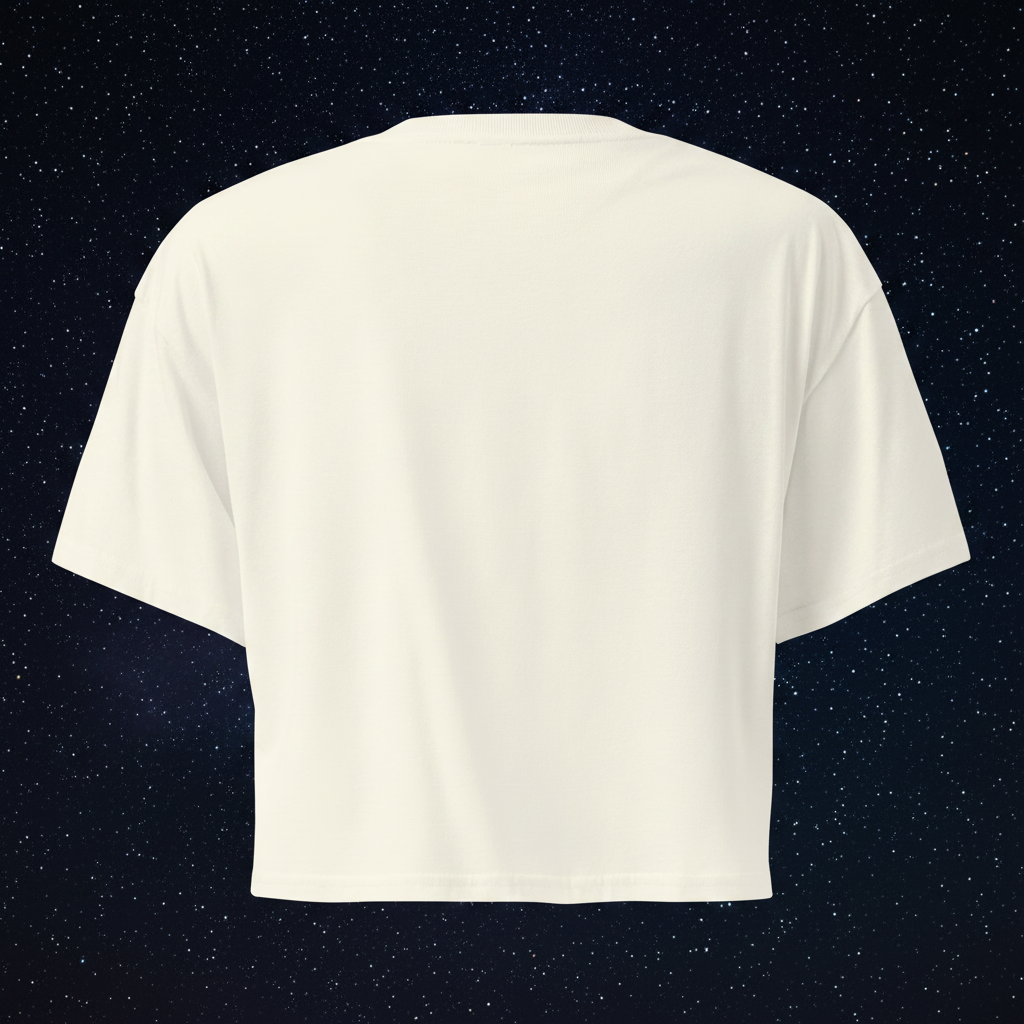 Ecru Butterfly Lungs Women’s Crop Top – Back View