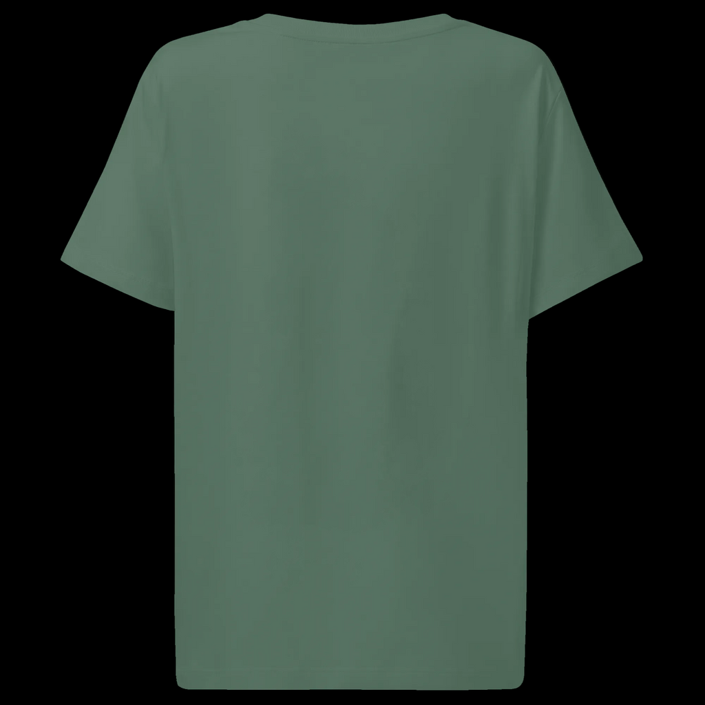 Back view of the Green Bay Outer Space women’s organic tee showing its plain rear, short sleeves, and crew neck.