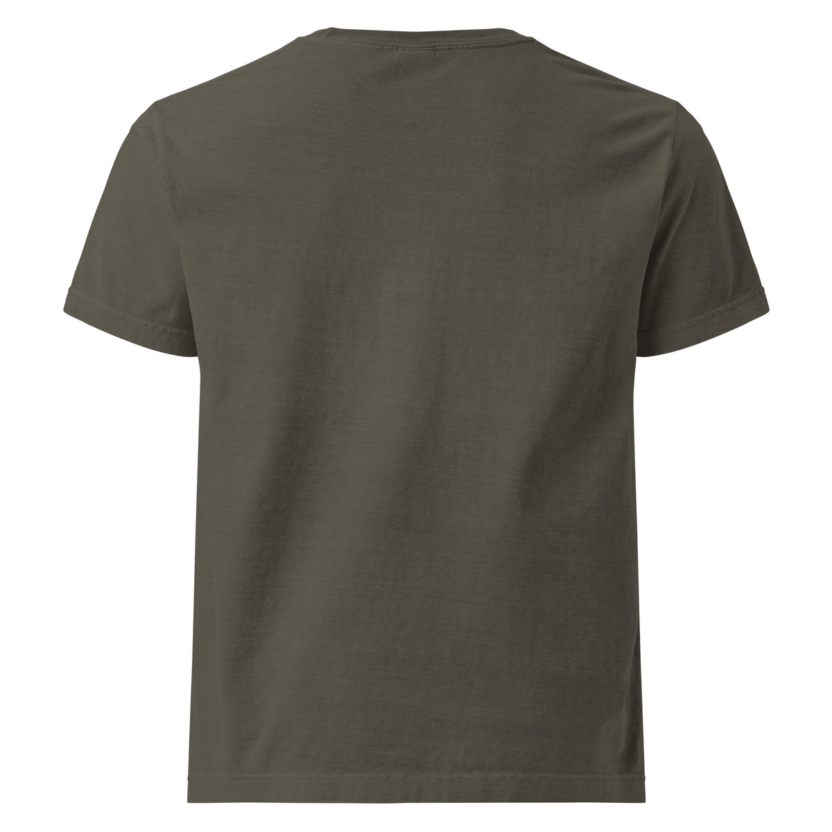 Back view of the washed-charcoal Start Living oversized tee showing its plain back and relaxed unisex fit.