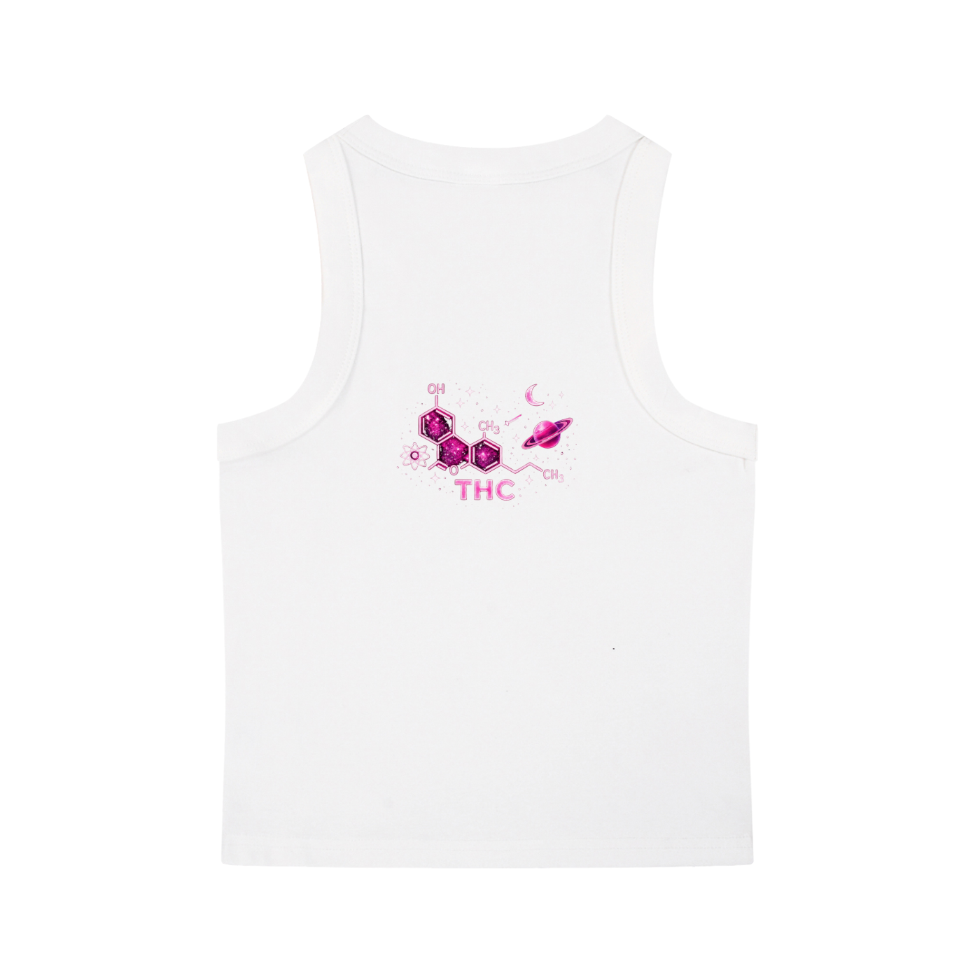 Cosmic Pink Leaf Snow-Washed Crop Tank