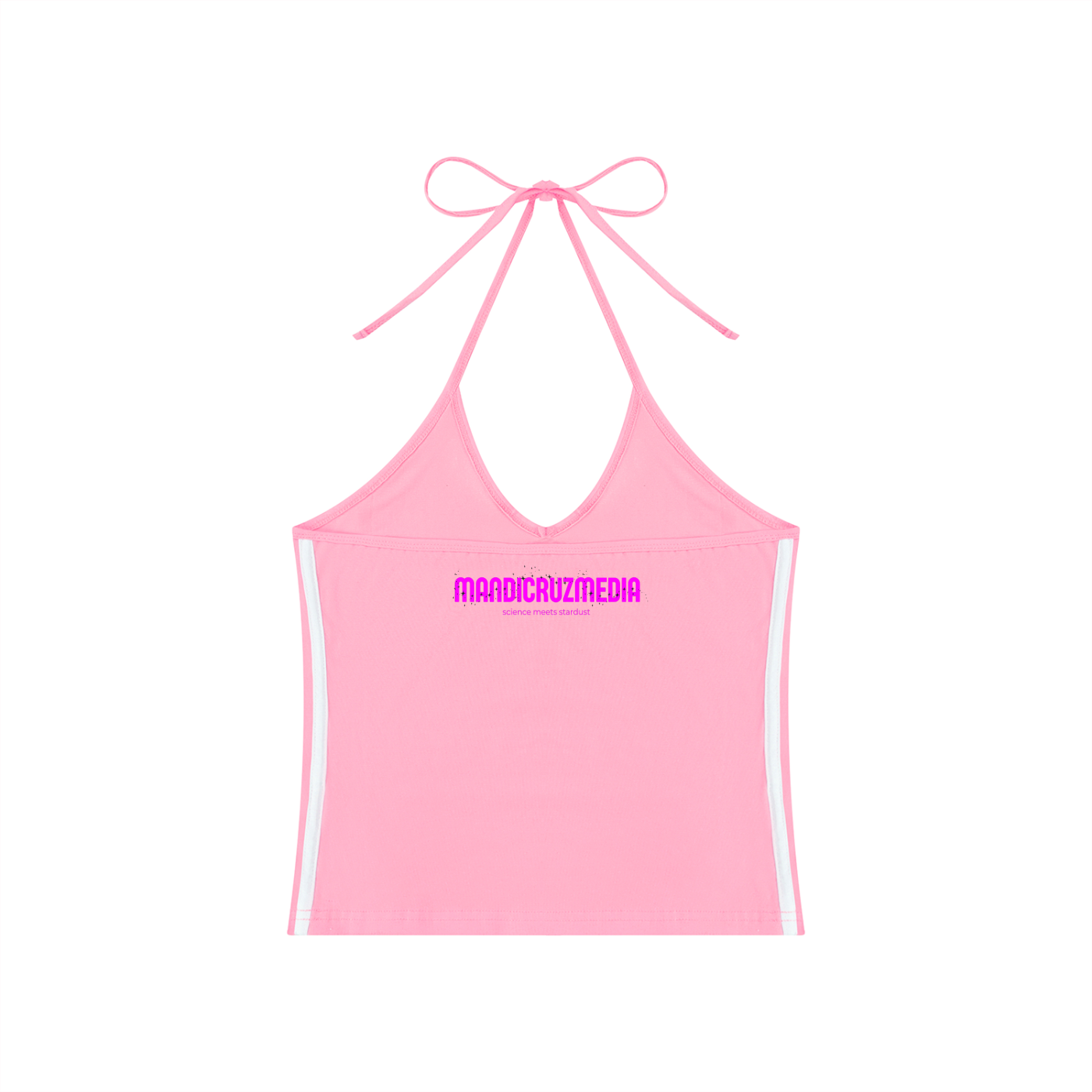 Women's Color Block Halter Crop Tank Top
