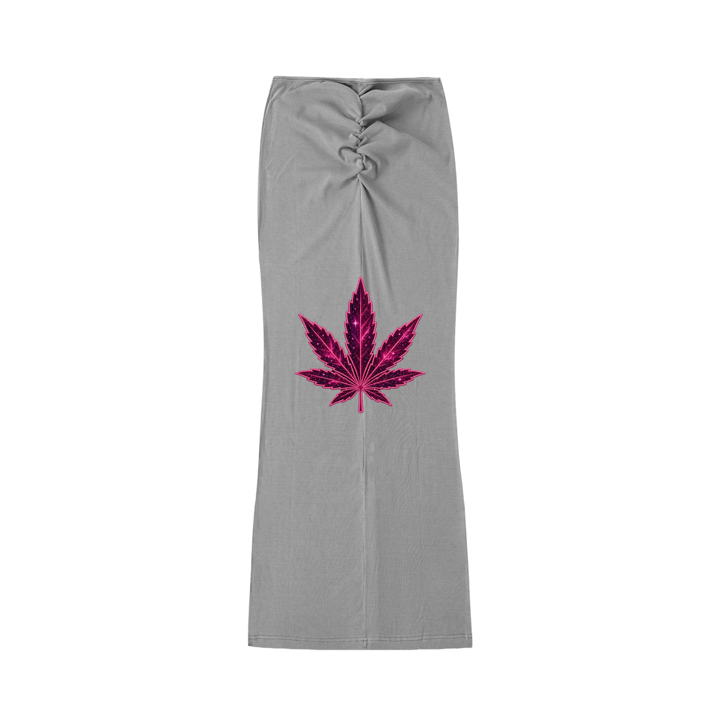 Cosmic Pink Leaf Washed Drawstring Maxi Skirt