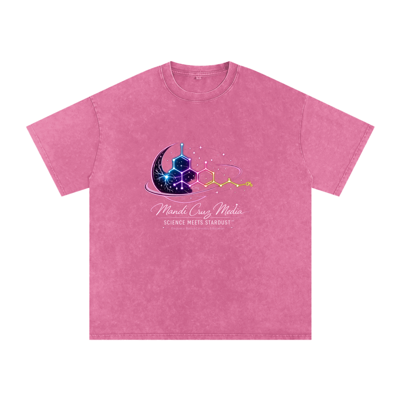 Science Meets Stardust Oversized Acid Wash Tee | Mandi Cruz Media