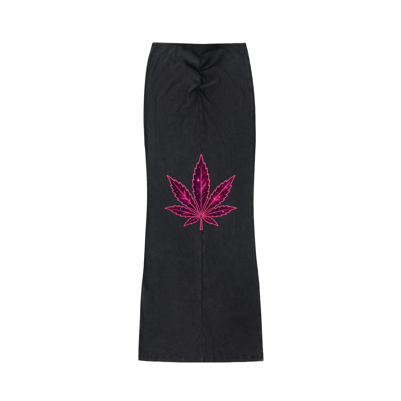 Cosmic Pink Leaf Washed Drawstring Maxi Skirt