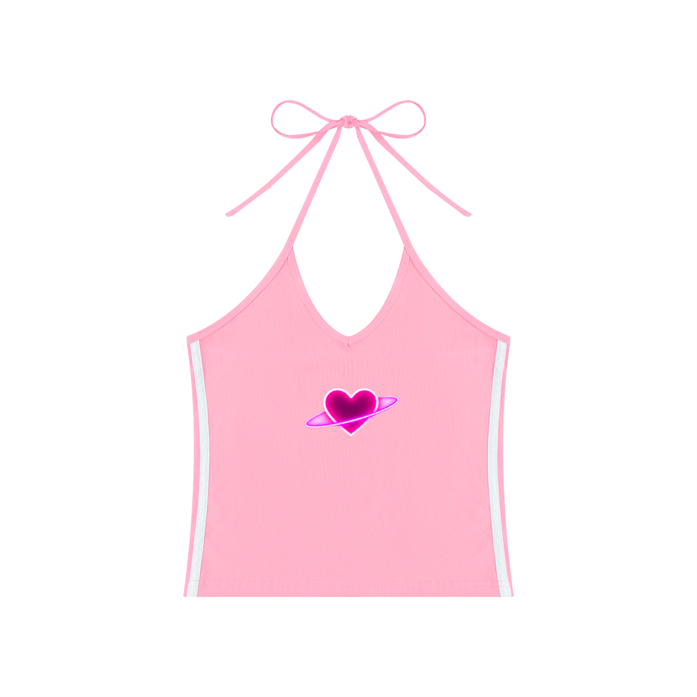 Women's Color Block Halter Crop Tank Top