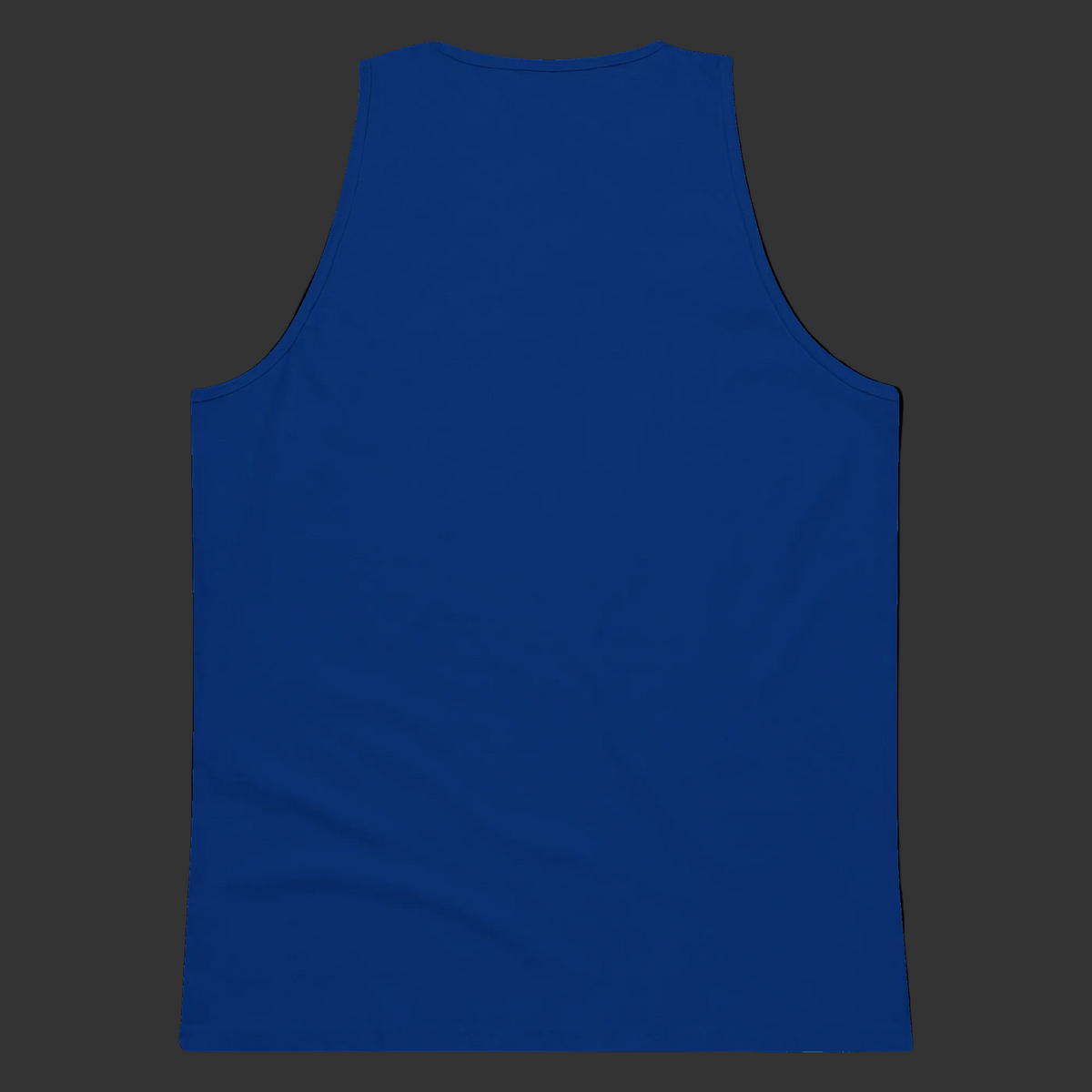 Back product view of the Team Royal Mandi Cruz Media men’s premium longline tank.