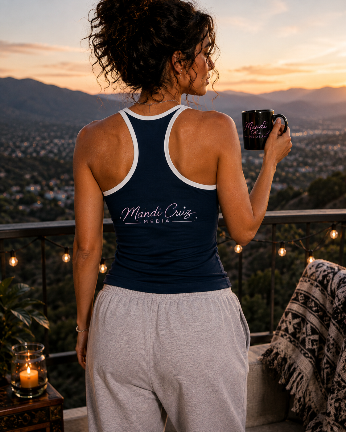 mandi-cruz-media-neon-leaf-yoga-tank-navy-back-sunset-lifestyle