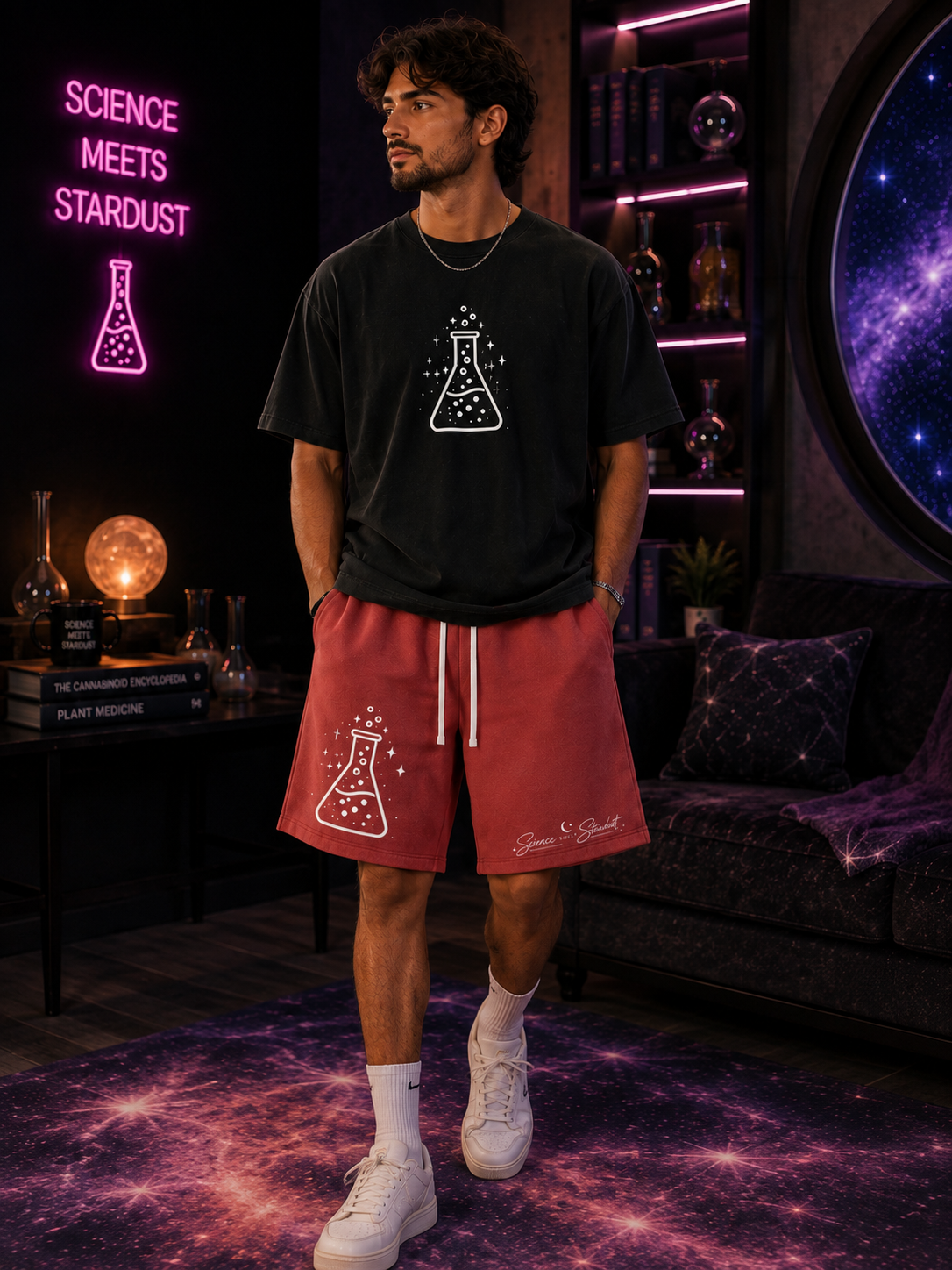 Beaker™ Science Meets Stardust Vintage Wash Fleece Shorts