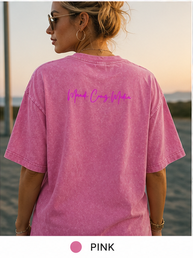 Science Meets Stardust Oversized Acid Wash Tee | Mandi Cruz Media