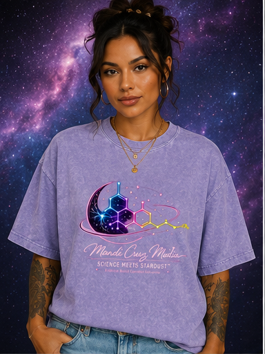 Science Meets Stardust Oversized Acid Wash Tee | Mandi Cruz Media