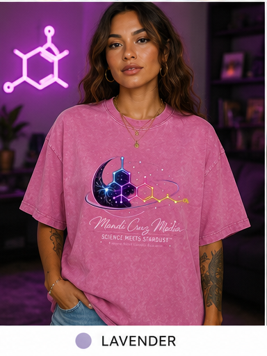 Science Meets Stardust Oversized Acid Wash Tee | Mandi Cruz Media
