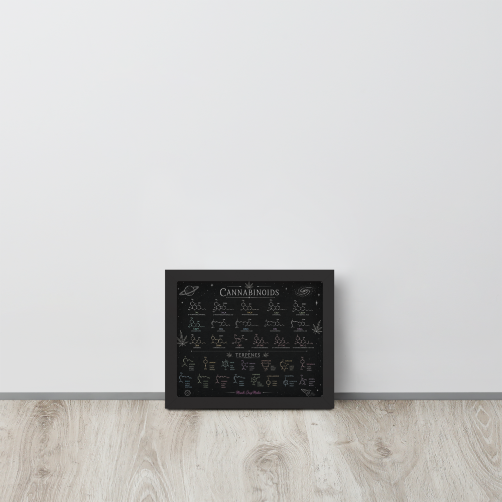 Framed Science Meets Stardust™ Cannabinoid and Terpene Wall Art