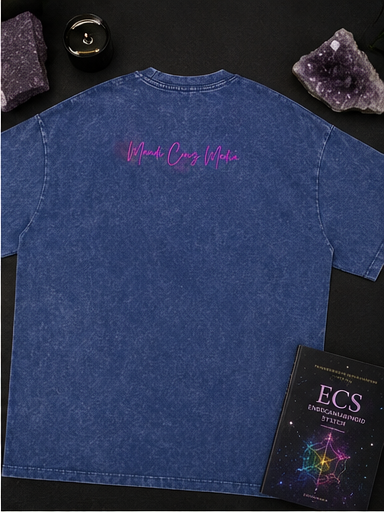 Science Meets Stardust Oversized Acid Wash Tee | Mandi Cruz Media