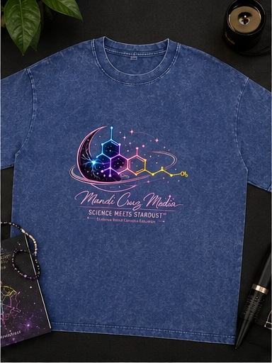 Science Meets Stardust Oversized Acid Wash Tee | Mandi Cruz Media