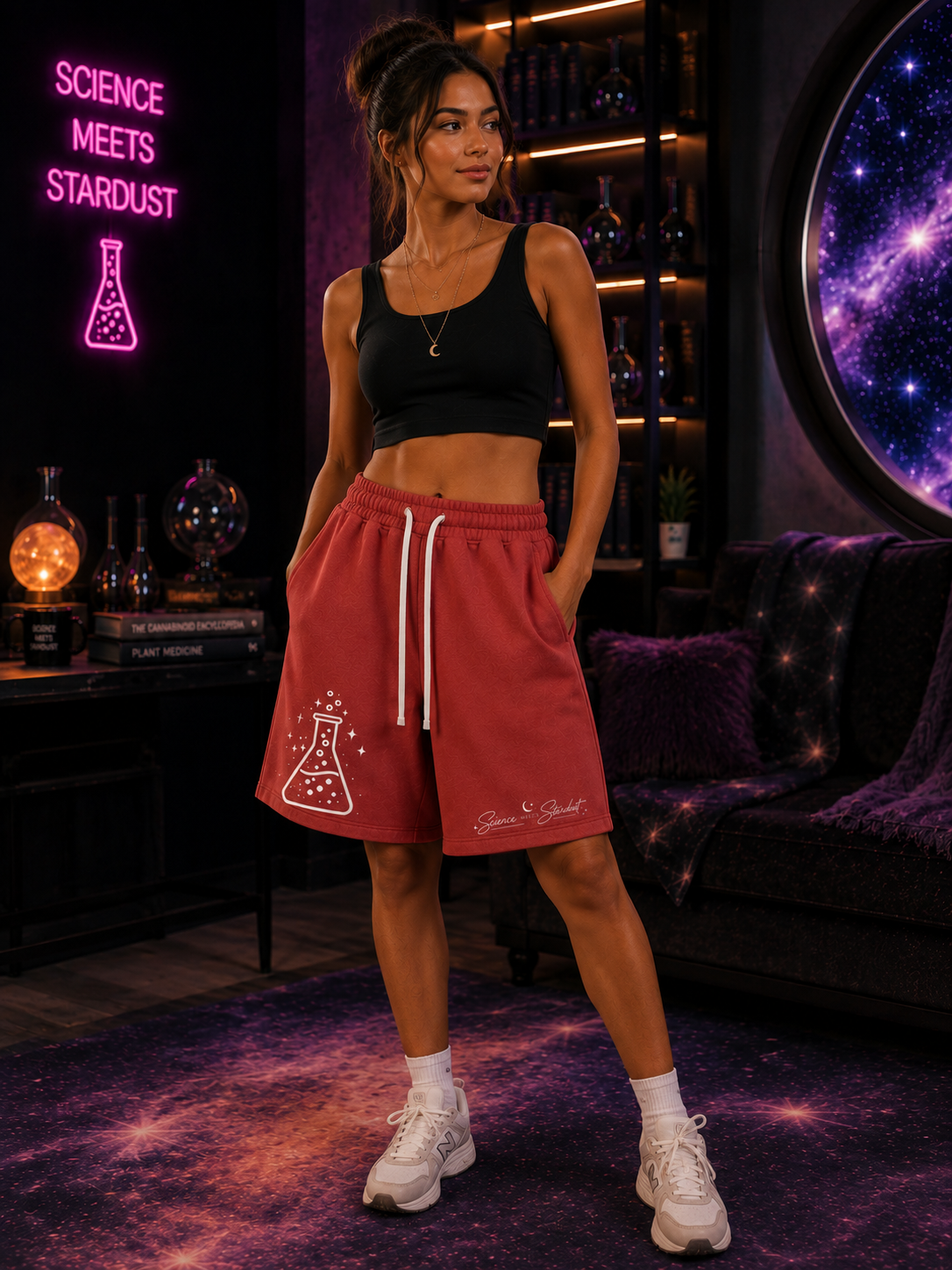 Beaker™ Science Meets Stardust Vintage Wash Fleece Shorts